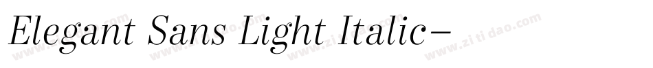 Elegant Sans Light Italic字体转换